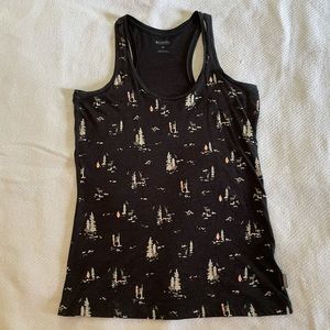 Columbia racerback tank top with cute woodsy print